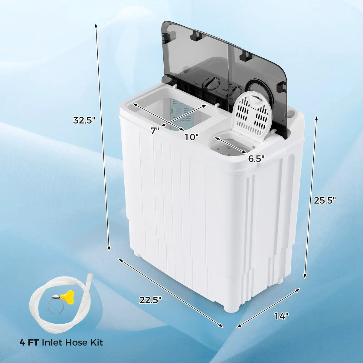 17.6 lbs Portable Washing Machine with Drain Pump by DirectDeals