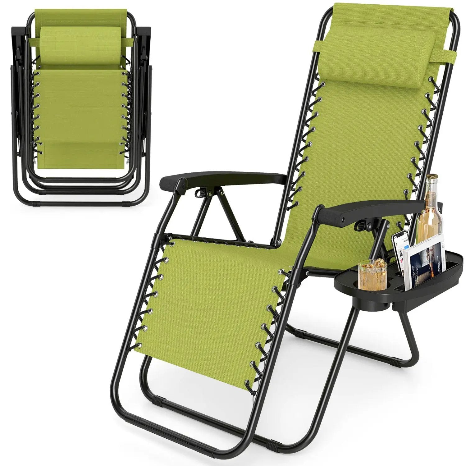 Zero Gravity Recliner Chair with Cup Holder and Pillow by DirectDeals