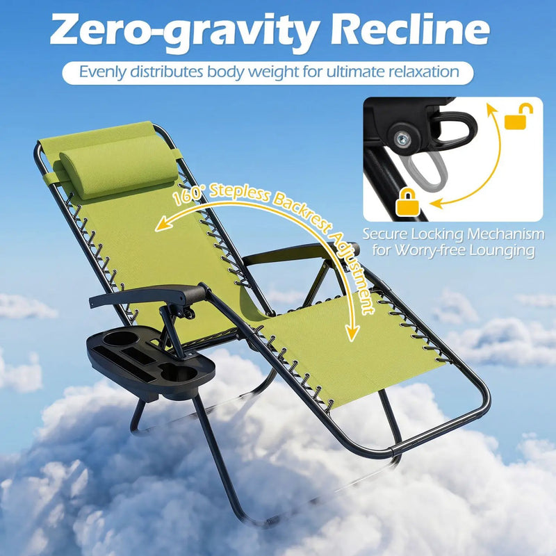 Zero Gravity Recliner Chair with Cup Holder and Pillow by DirectDeals