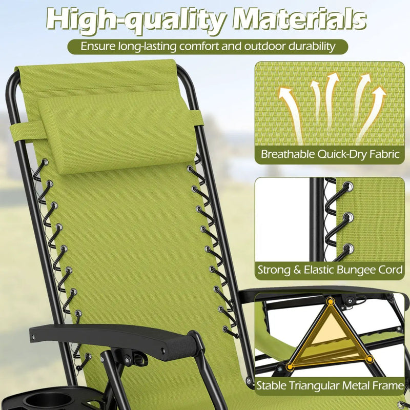 Zero Gravity Recliner Chair with Cup Holder and Pillow by DirectDeals