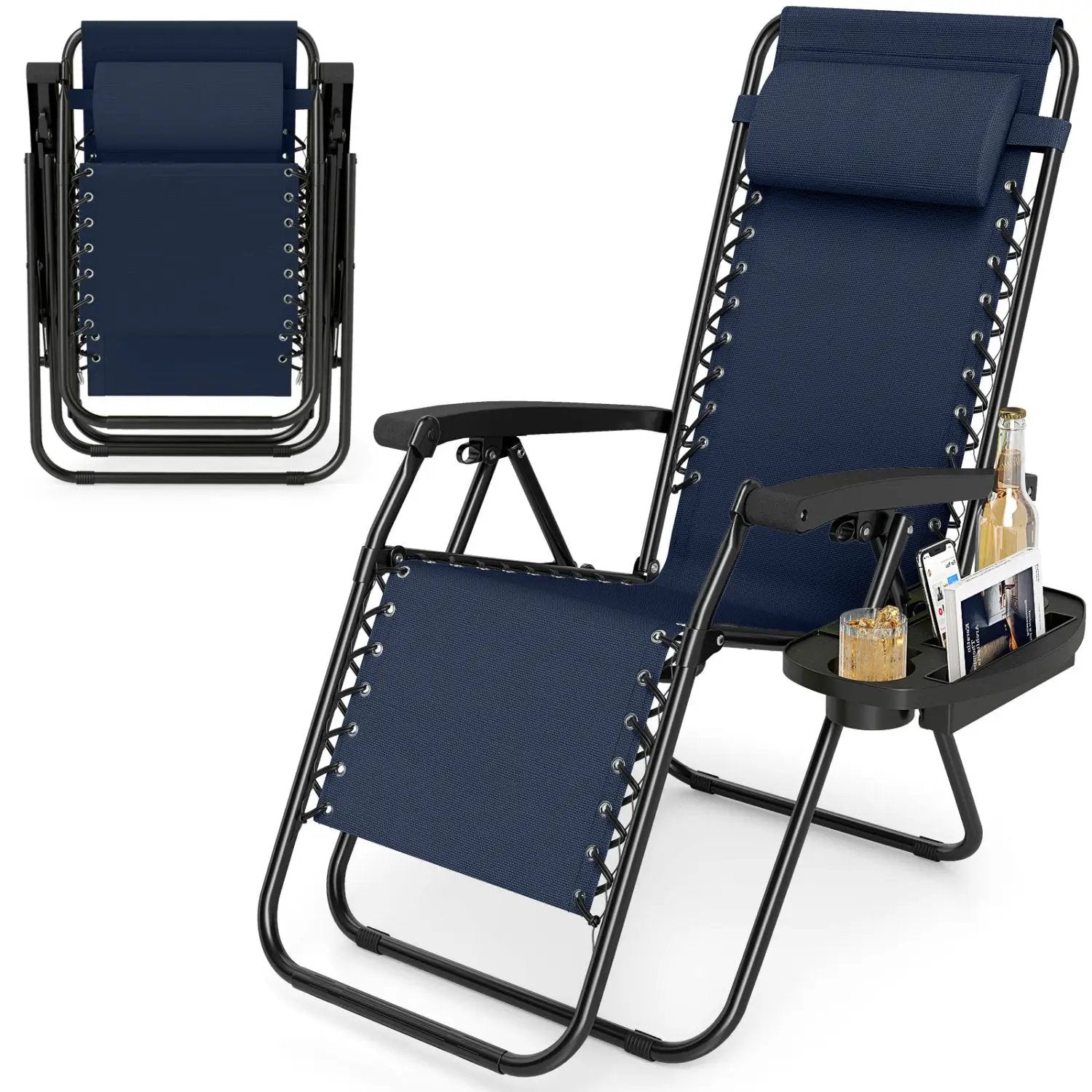 Zero Gravity Recliner Chair with Cup Holder and Pillow by DirectDeals