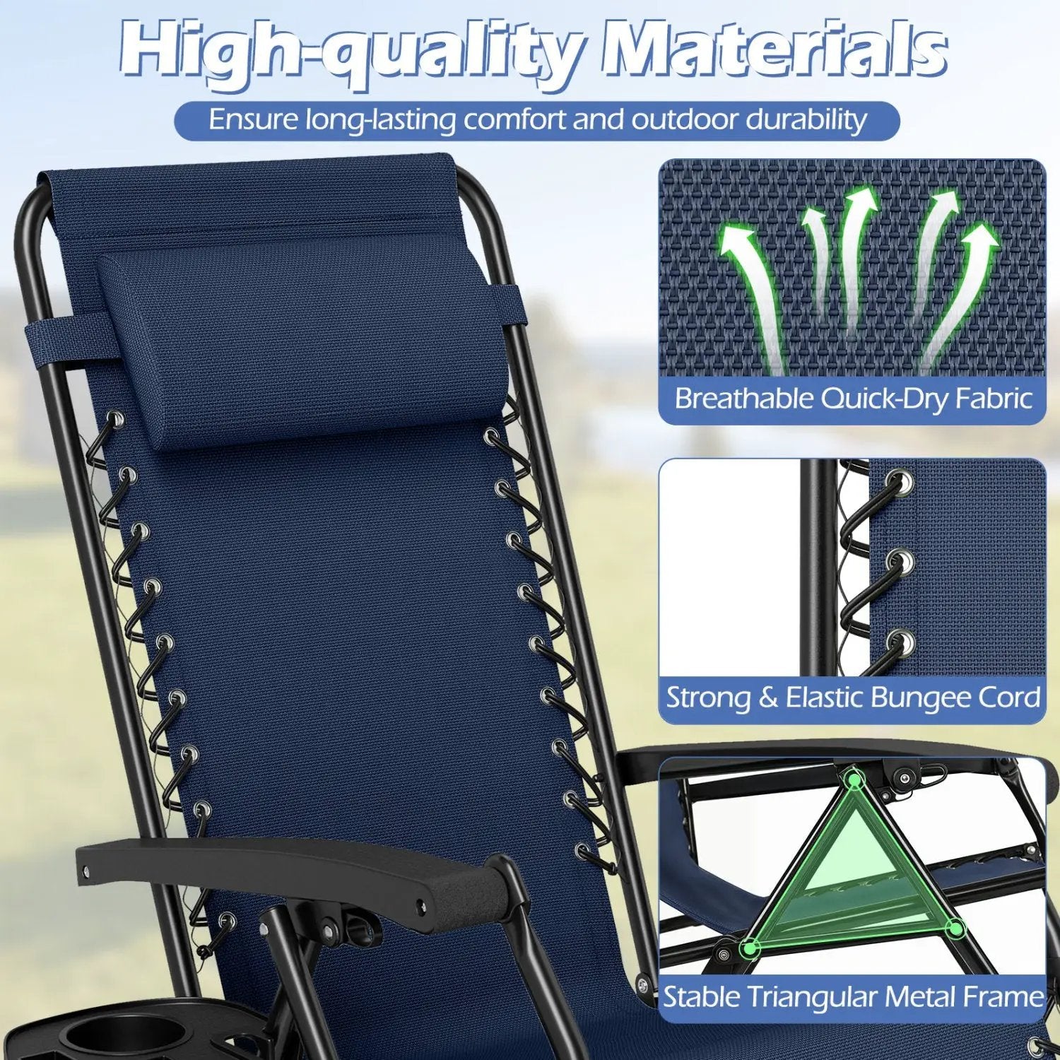 Zero Gravity Recliner Chair with Cup Holder and Pillow by DirectDeals
