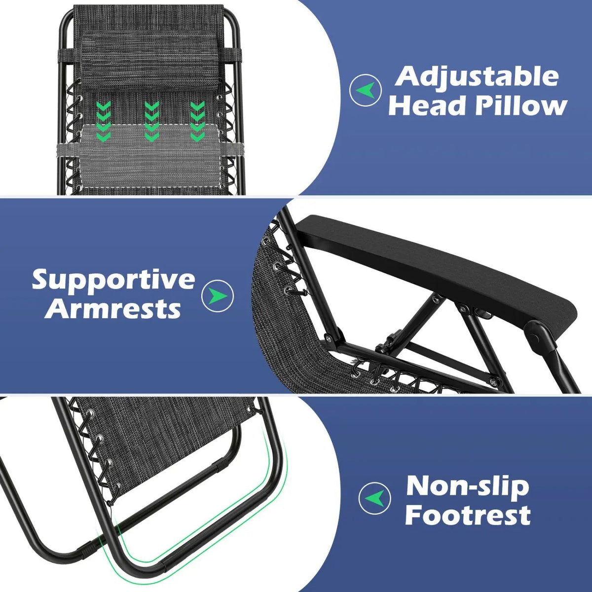 Zero Gravity Recliner Chair with Cup Holder and Pillow by DirectDeals