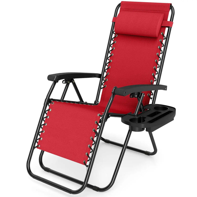 Zero Gravity Lounge Chairs Set of 2 with Cup Holders by DirectDeals