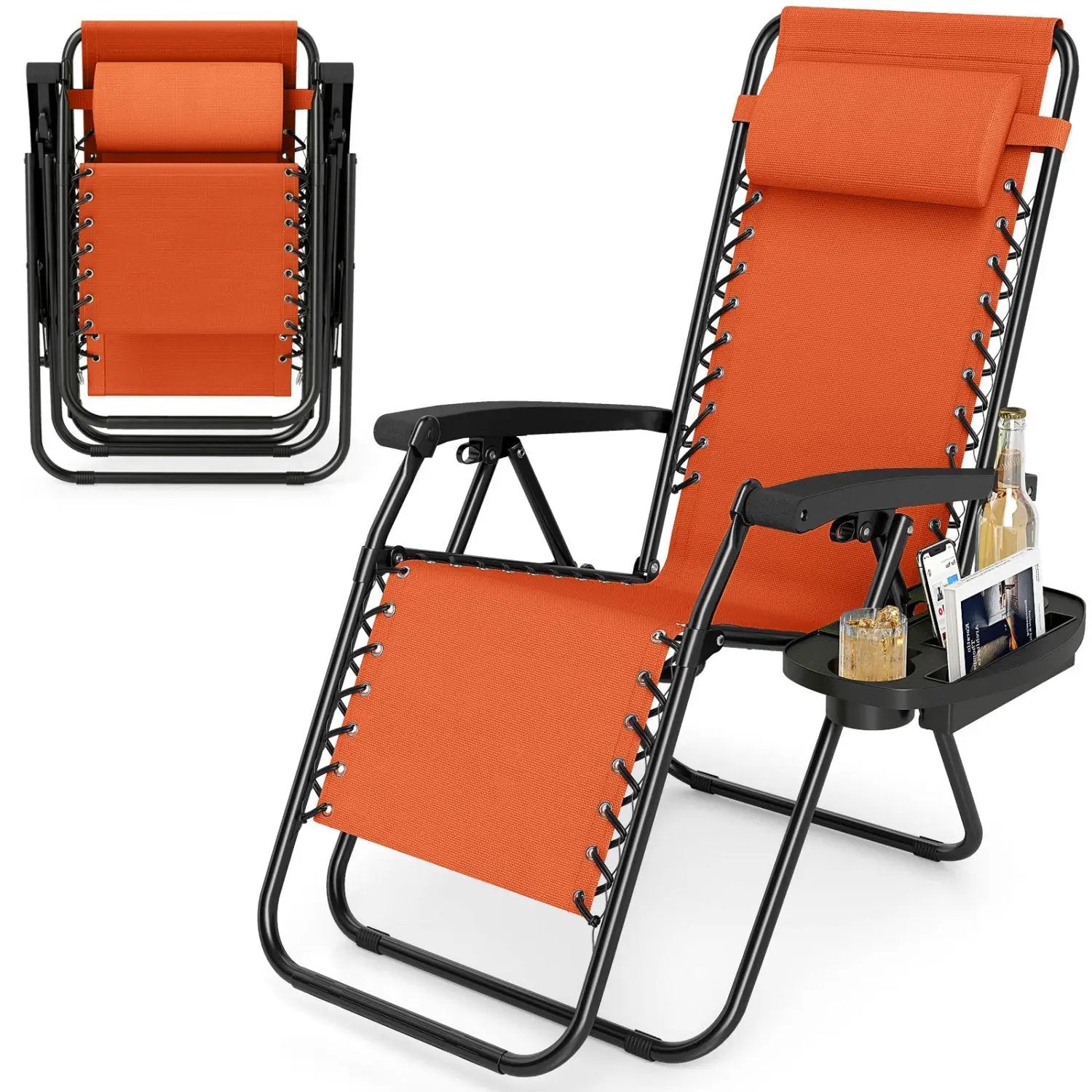 Zero Gravity Recliner Chair with Cup Holder and Pillow by DirectDeals
