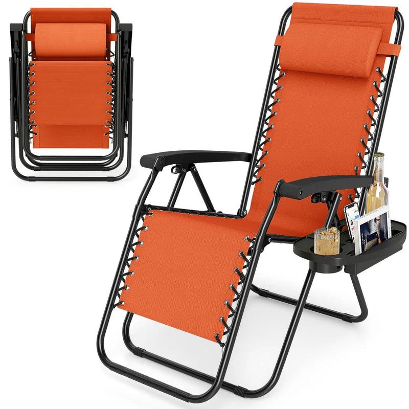 Zero Gravity Recliner Chair with Cup Holder and Pillow by DirectDeals