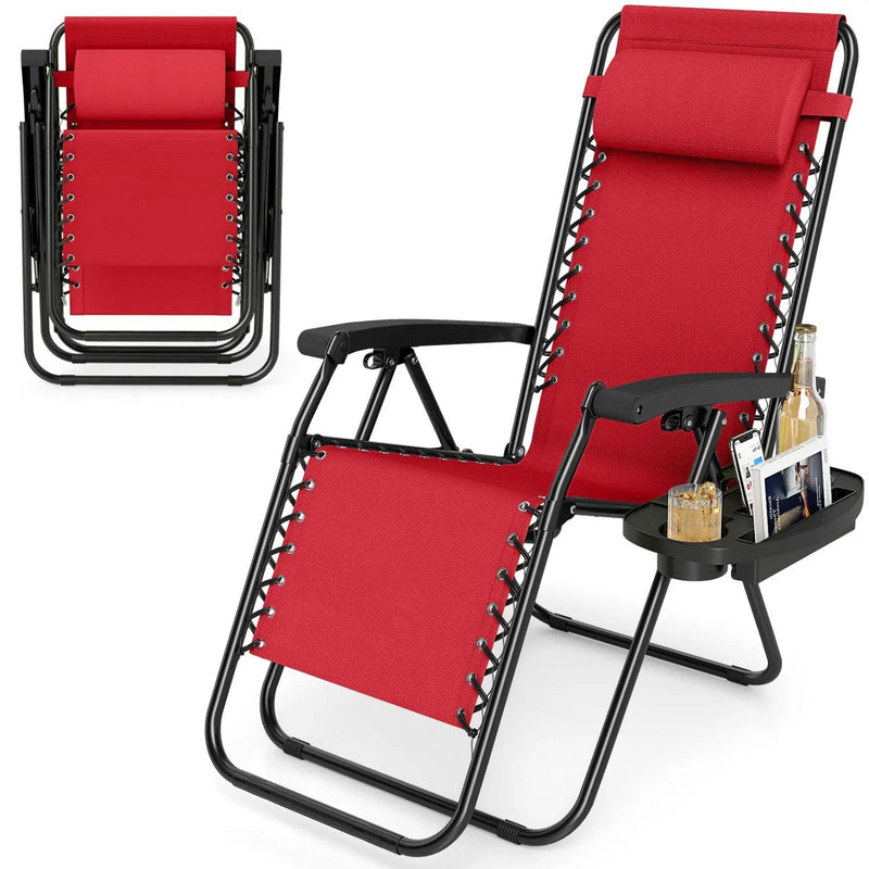 Zero Gravity Recliner Chair with Cup Holder and Pillow by DirectDeals
