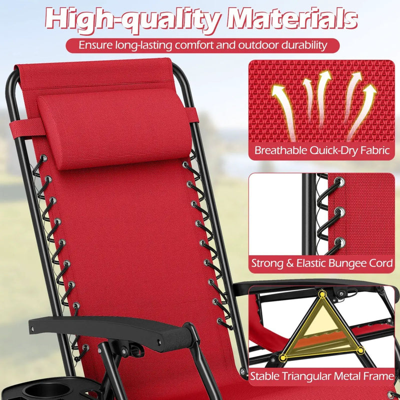 Zero Gravity Recliner Chair with Cup Holder and Pillow by DirectDeals