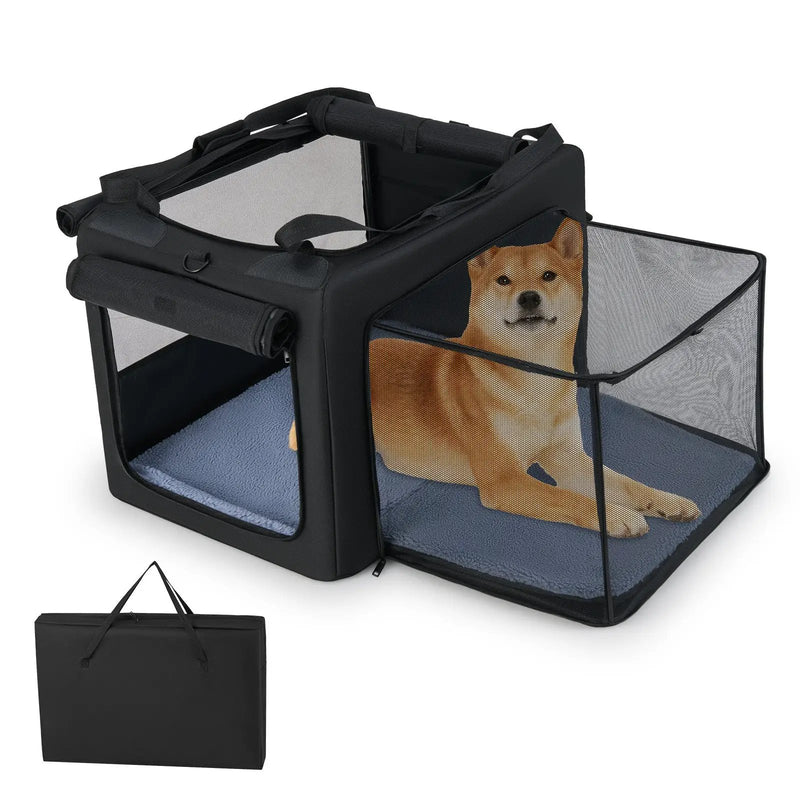 Portable Foldable Pet Carrying Bag with 2 Openings and Comfy Cushion by DirectDeals