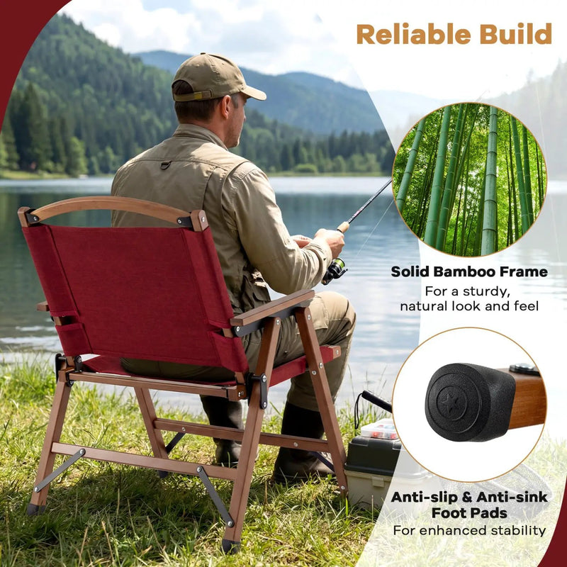 Portable and Lightweight Folding Camping Chair for Patio Picnic Leisure Fishing Travel Beach by DirectDeals
