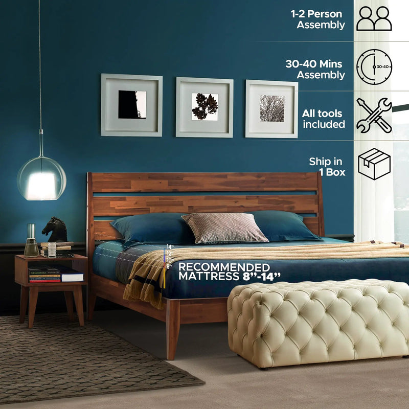 Emery Solid Wood Bed Frame by Megsu