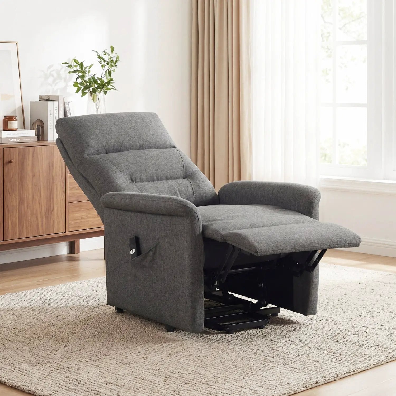 Power Lift Recliner Chair for Elderly with Remote Control and Side Storage Pocket by DirectDeals