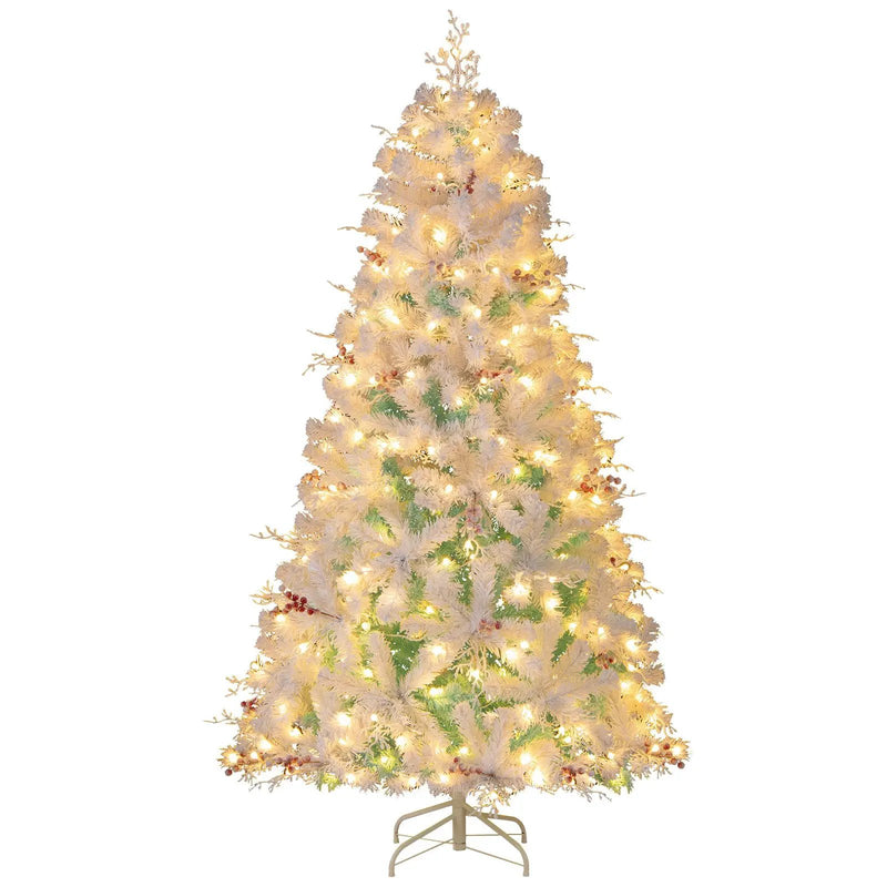 Pre-Lit Artificial Christmas Tree with Snow Flocked Branch Tips by DirectDeals