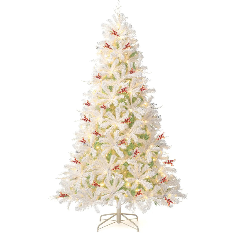 Pre-Lit Artificial Christmas Tree with Snow Flocked Branch Tips by DirectDeals