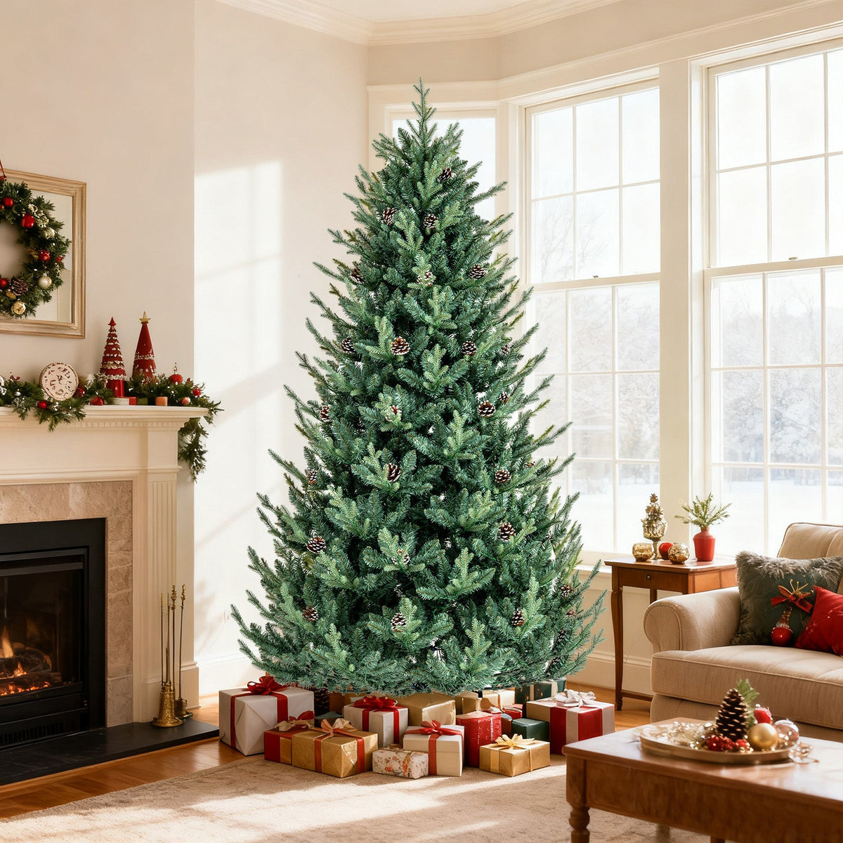 Pre-Lit Artificial Christmas Tree with Multicolored LED Lights-M, photo 2 of 10
