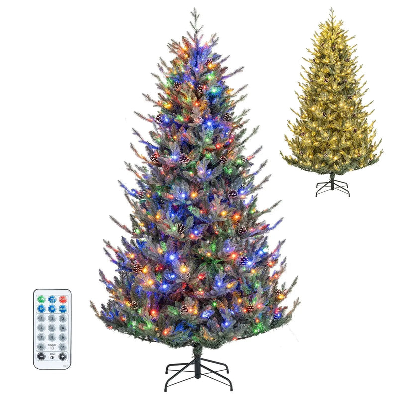 Pre-Lit Artificial Christmas Tree with Multicolored LED Lights-M by DirectDeals