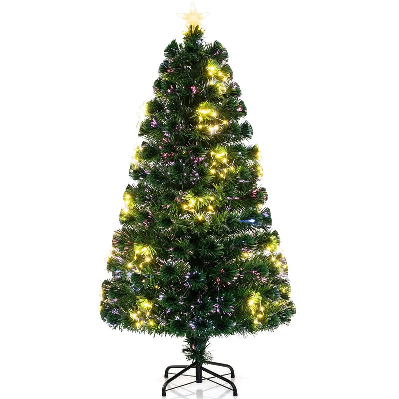 Pre-Lit Artificial Xmas Tree with Top Star and Branch Tips by DirectDeals