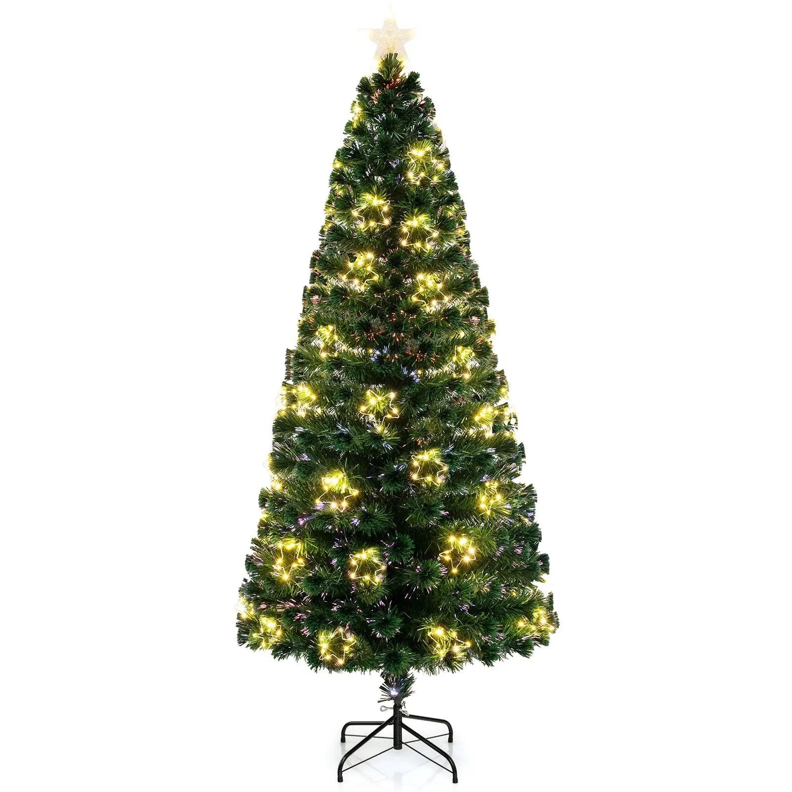 Pre-Lit Artificial Xmas Tree with Top Star and Branch Tips by DirectDeals