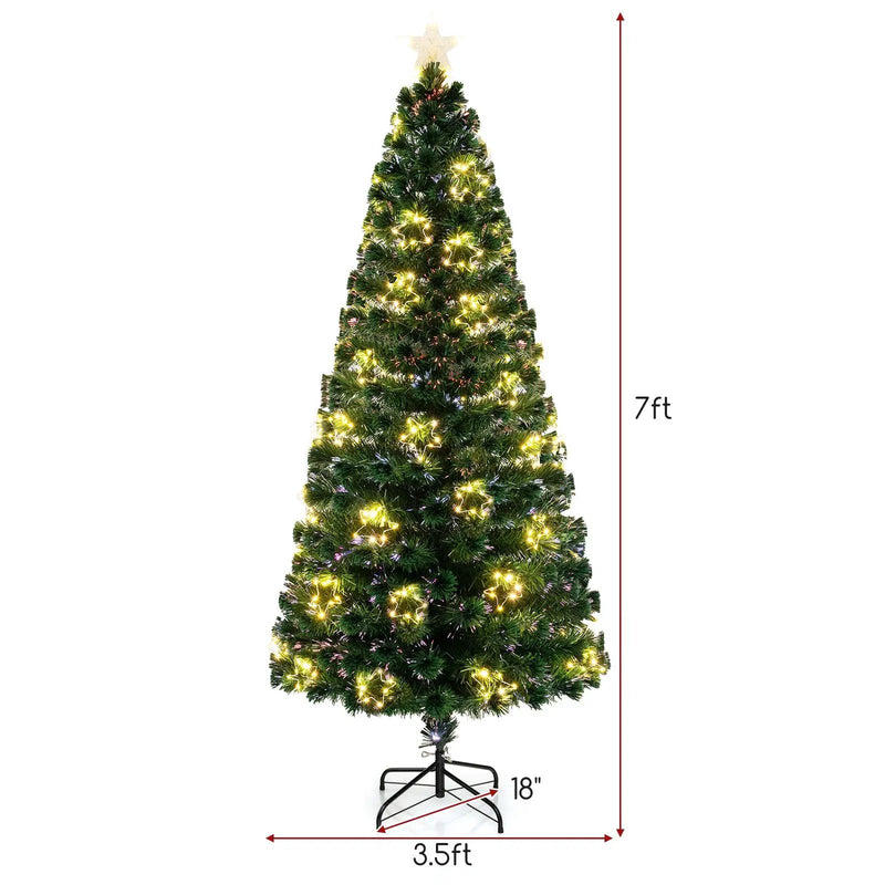 Pre-Lit Artificial Xmas Tree with Top Star and Branch Tips by DirectDeals