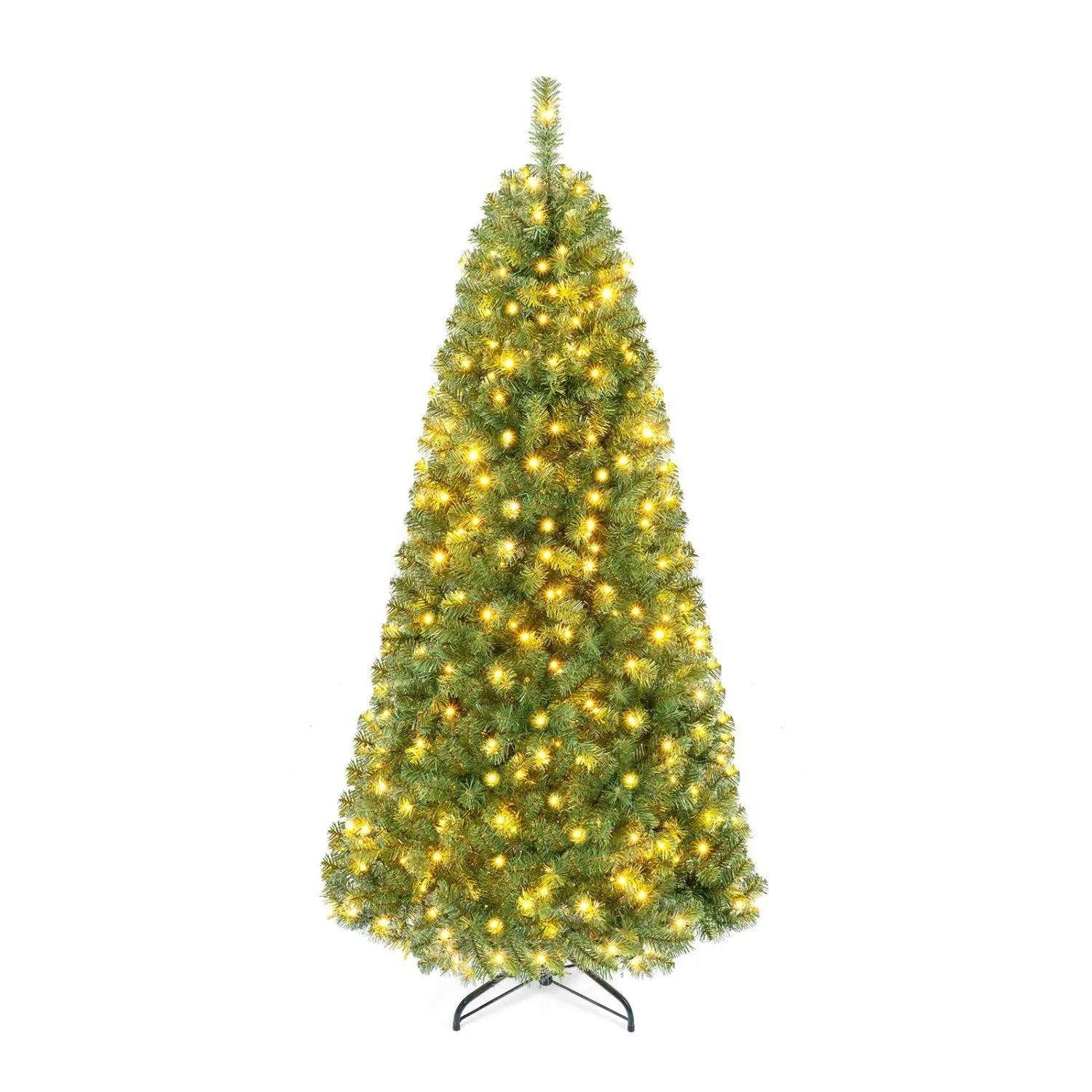 6-8 Ft Pre-Lit Artificial Christmas Tree with Remote Control by DirectDeals