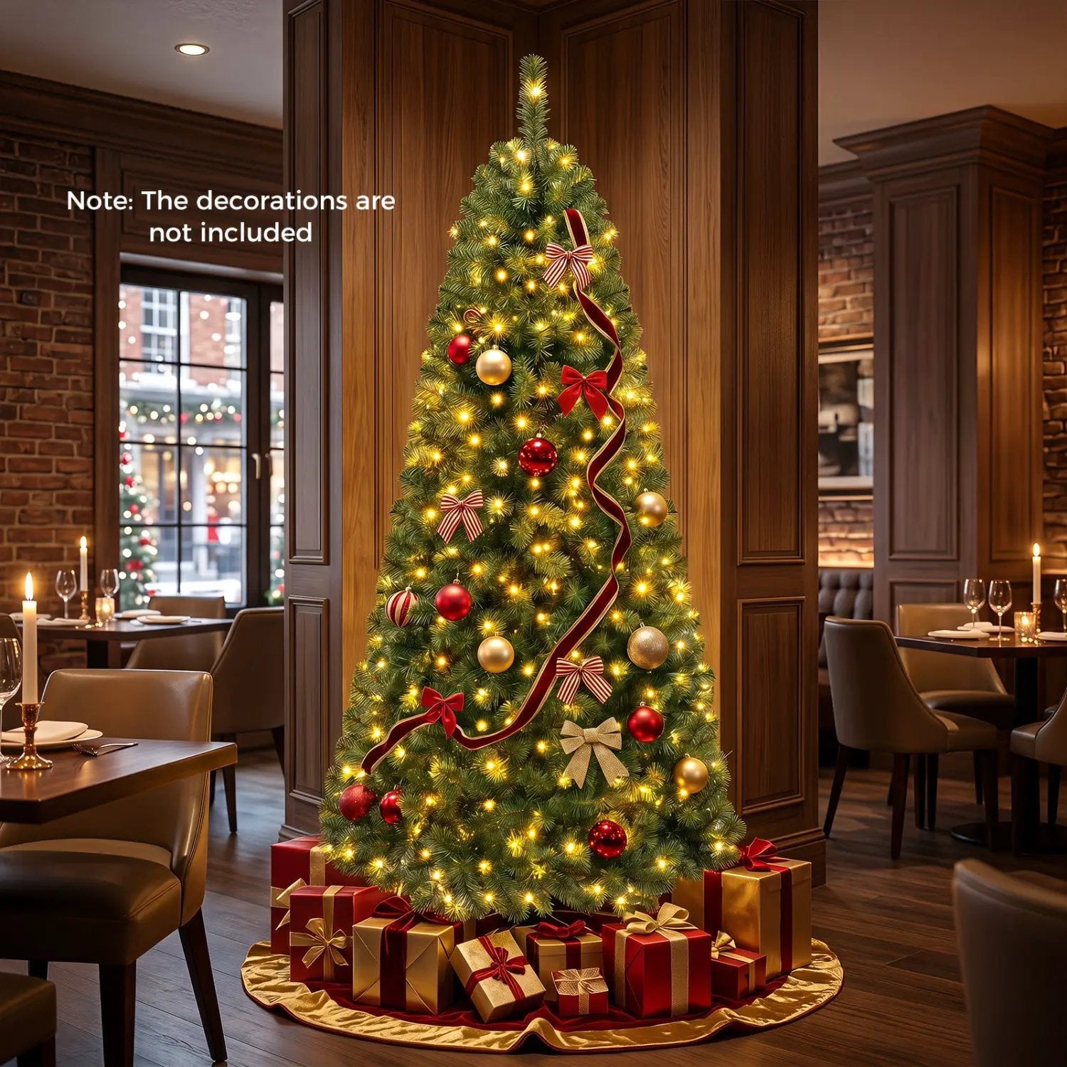 6-8 Ft Pre-Lit Artificial Christmas Tree with Remote Control by DirectDeals