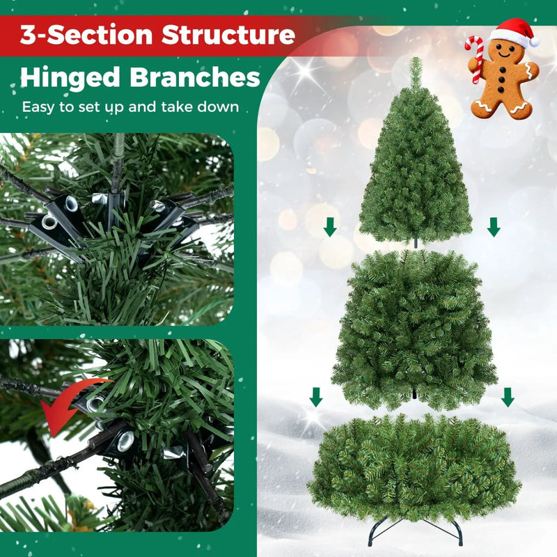 6-8 Ft Pre-Lit Artificial Christmas Tree with Remote Control by DirectDeals