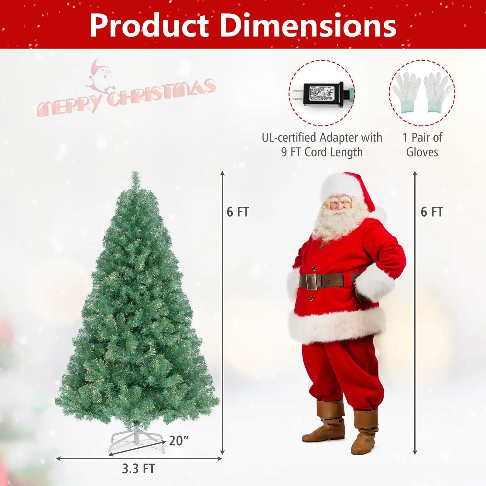 Pre-Lit Tinsel Christmas Tree Artificial Xmas Tree Home Office Party Seasonal Holiday Decoration by DirectDeals