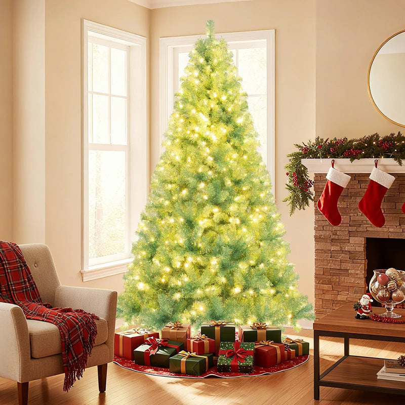 Pre-Lit Tinsel Christmas Tree Artificial Xmas Tree Home Office Party Seasonal Holiday Decoration by DirectDeals