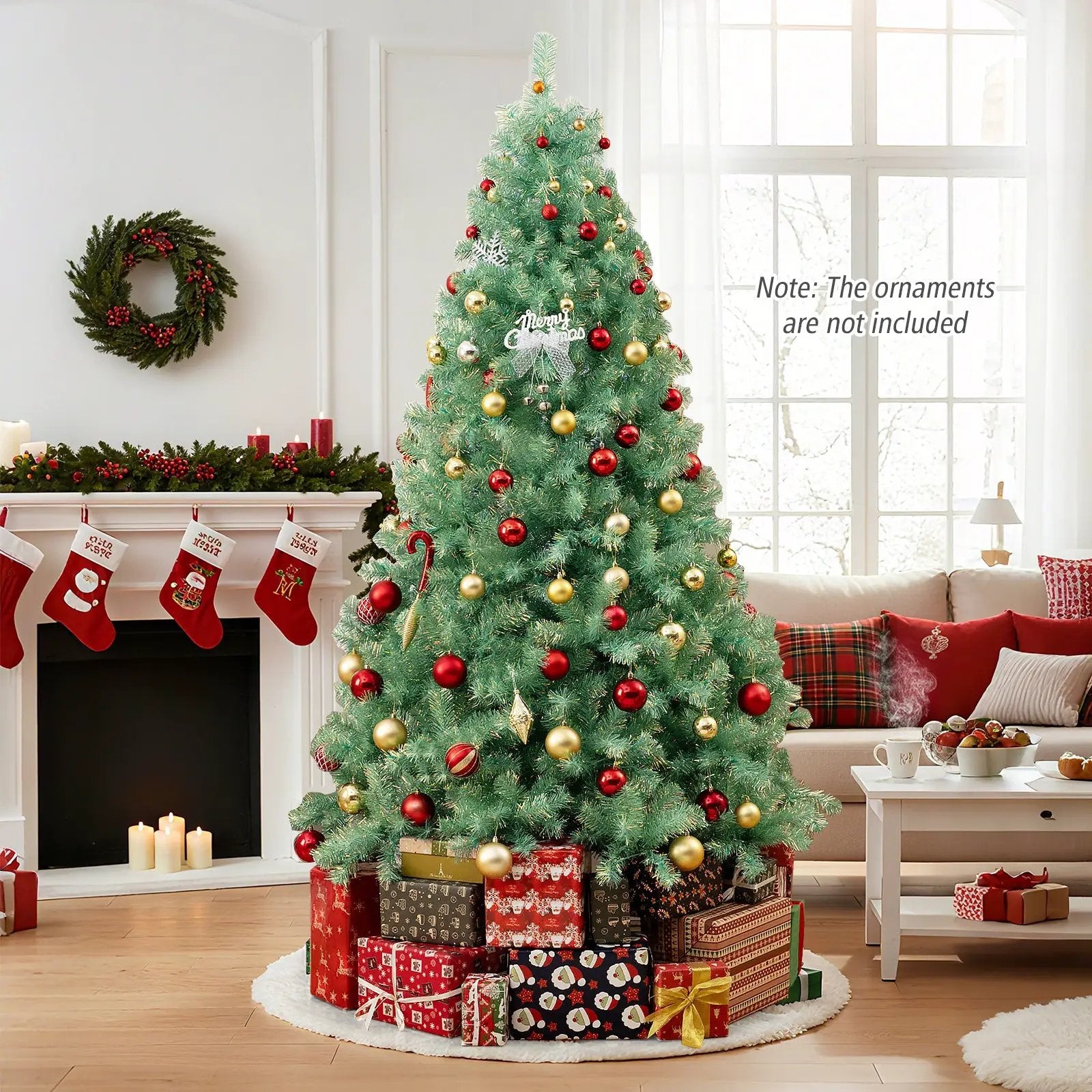 Pre-Lit Tinsel Christmas Tree Artificial Xmas Tree Home Office Party Seasonal Holiday Decoration by DirectDeals