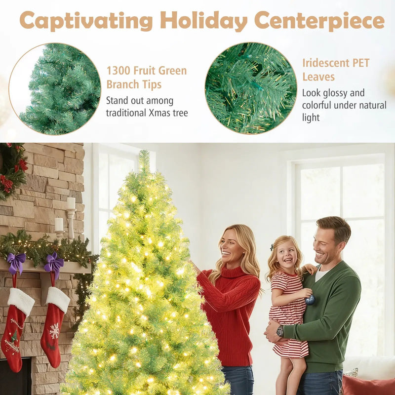 Pre-Lit Tinsel Christmas Tree Artificial Xmas Tree Home Office Party Seasonal Holiday Decoration by DirectDeals