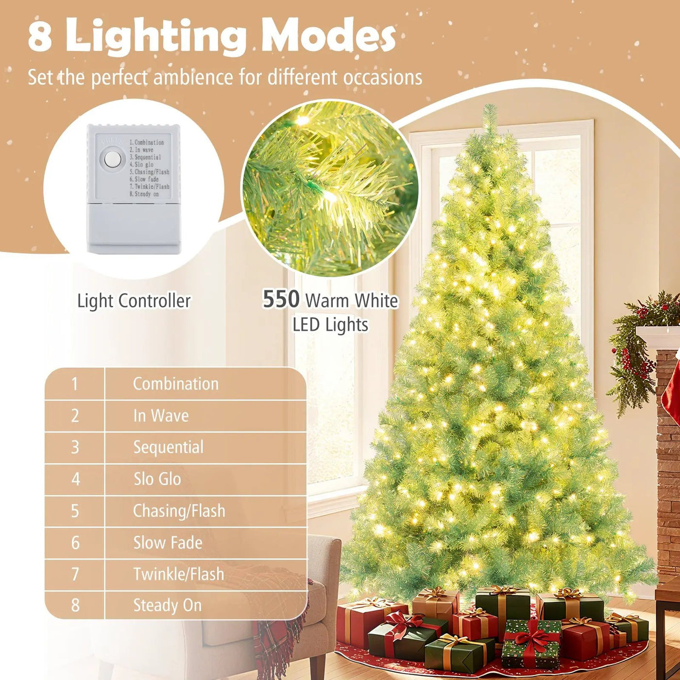 Pre-Lit Tinsel Christmas Tree Artificial Xmas Tree Home Office Party Seasonal Holiday Decoration by DirectDeals