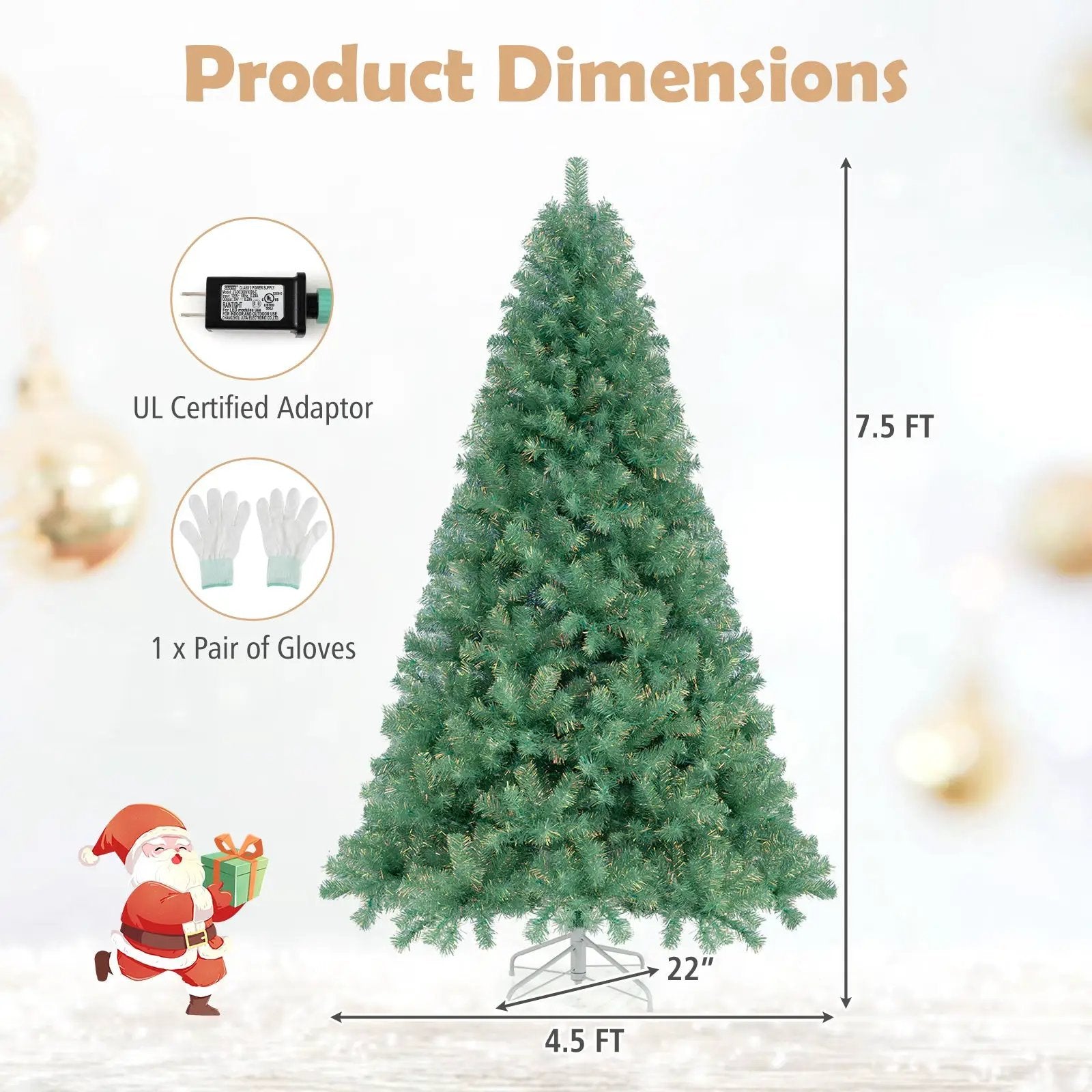 Pre-Lit Tinsel Christmas Tree Artificial Xmas Tree Home Office Party Seasonal Holiday Decoration by DirectDeals