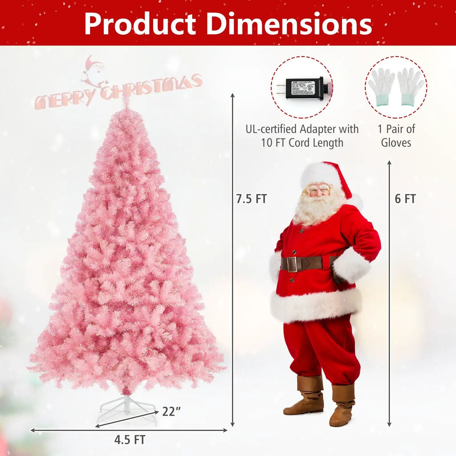 Pre-Lit Tinsel Christmas Tree Artificial Xmas Tree with Lush Branch Tips Holiday Decoration by DirectDeals