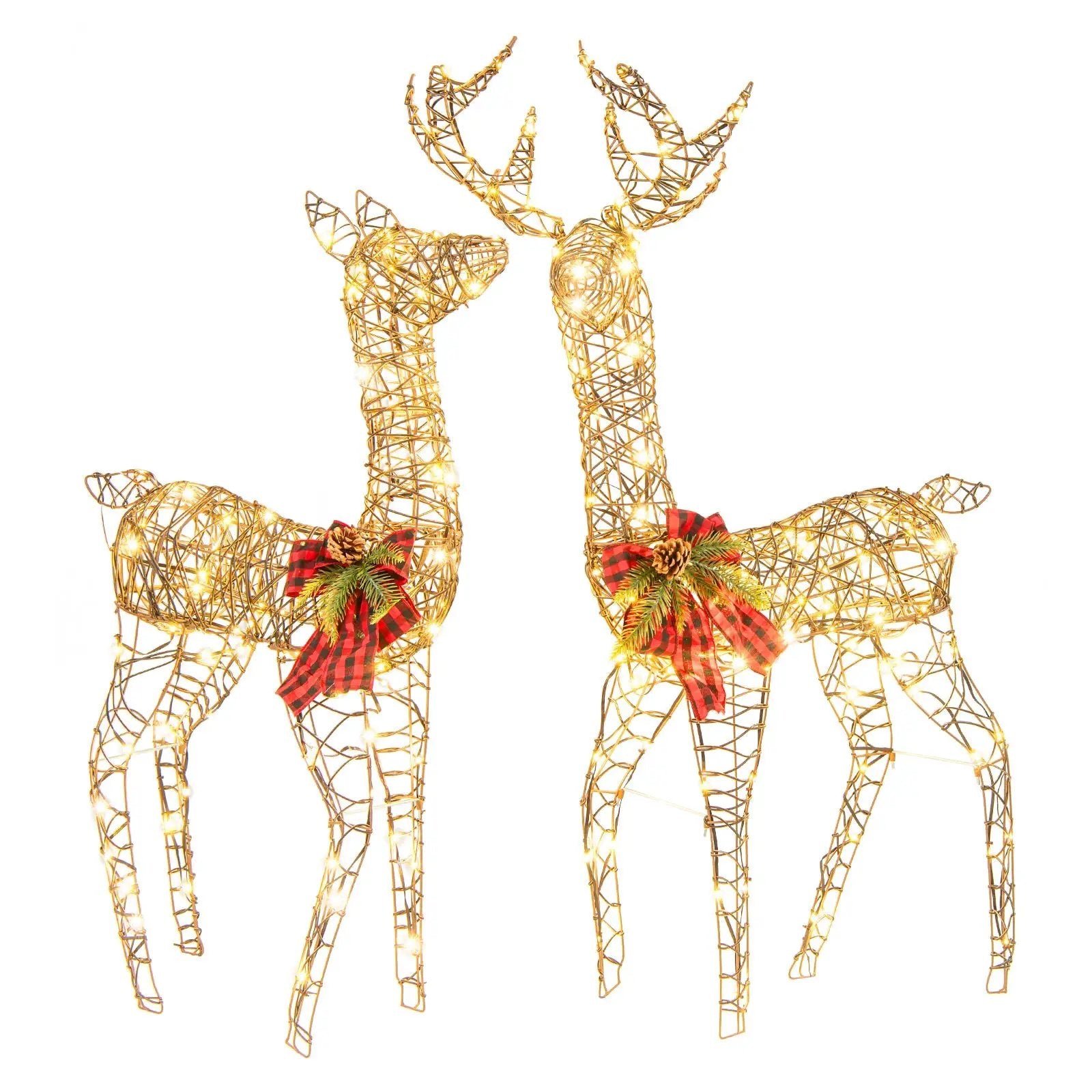 2 Pieces Lighted Reindeer Family with 200 LED Lights by DirectDeals