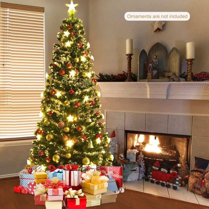 Prelit Fiber Optic Christmas Tree with Warm White Lights by DirectDeals
