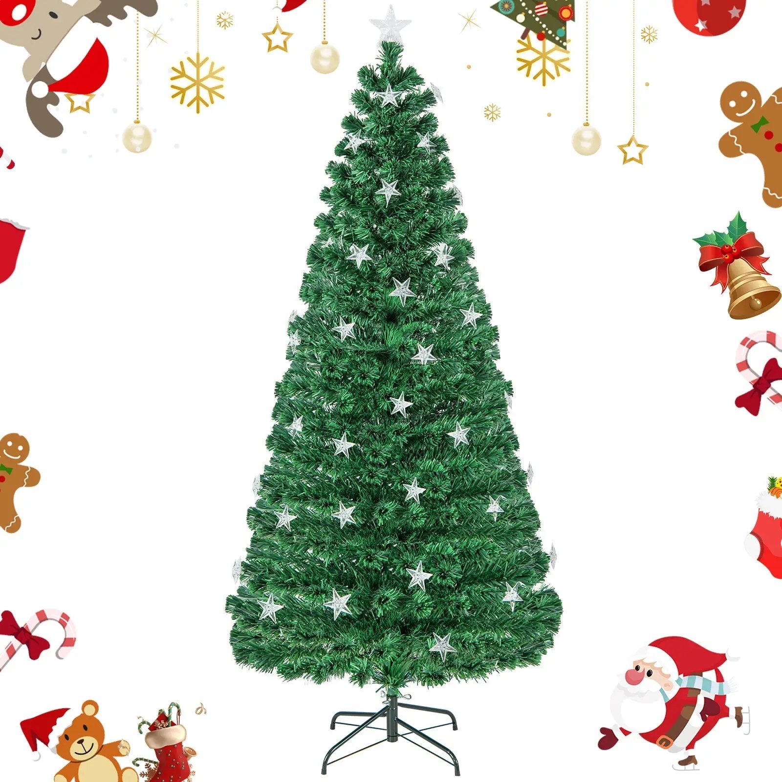 Prelit Fiber Optic Christmas Tree with Warm White Lights by DirectDeals