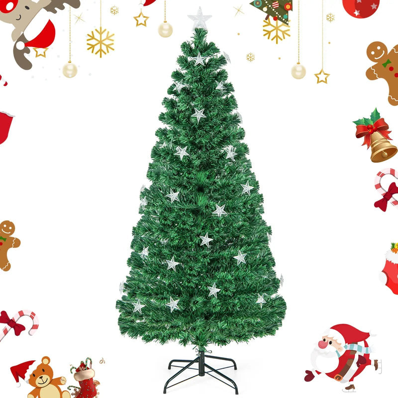 Prelit Fiber Optic Christmas Tree with Warm White Lights by DirectDeals