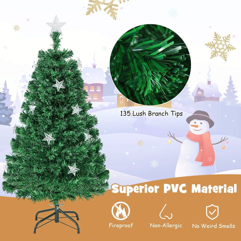 Prelit Fiber Optic Christmas Tree with Warm White Lights by DirectDeals
