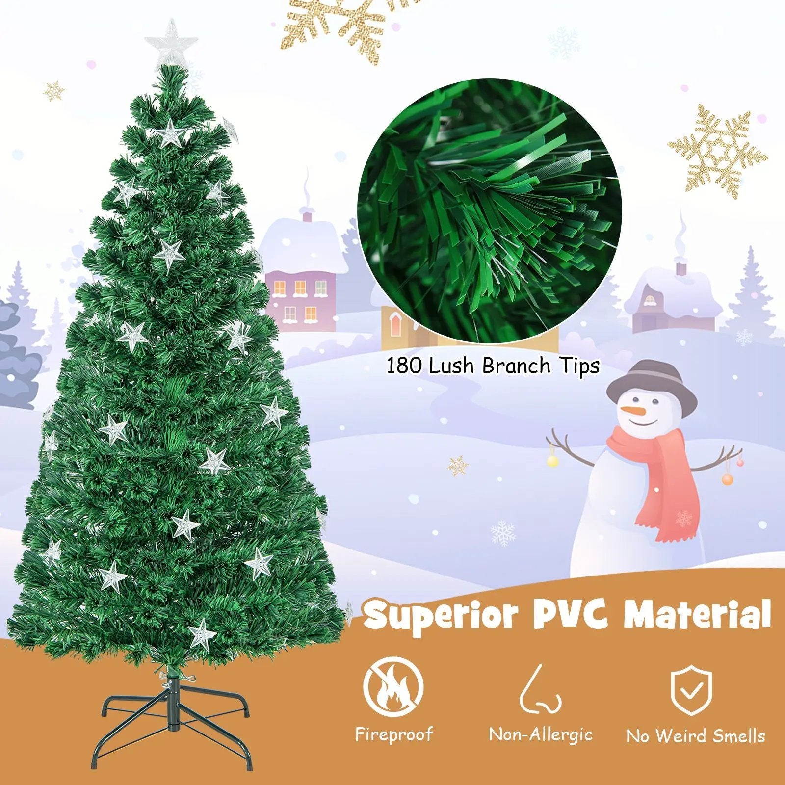 Prelit Fiber Optic Christmas Tree with Warm White Lights by DirectDeals