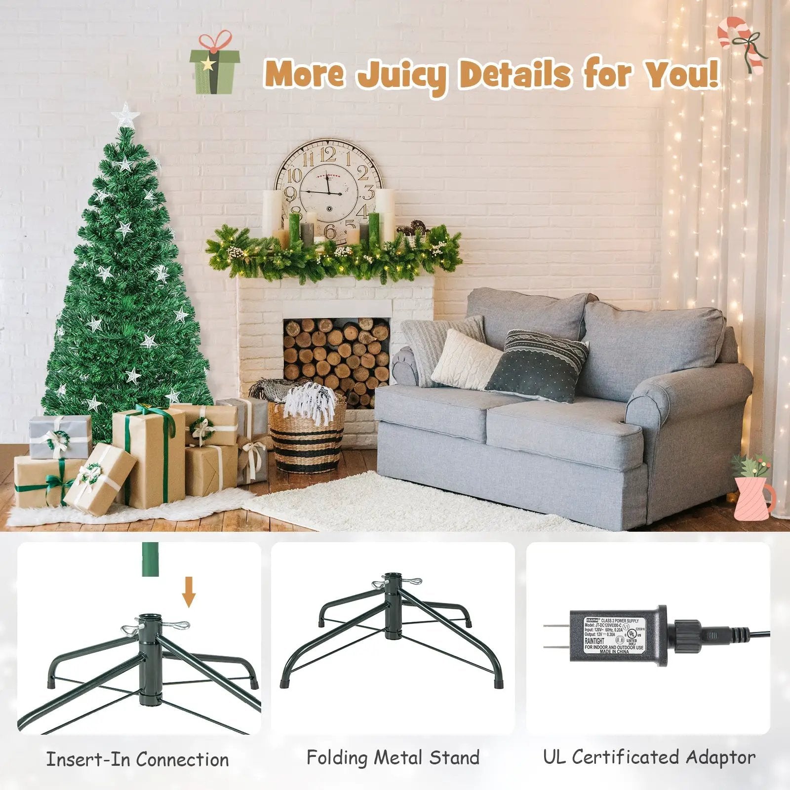 Prelit Fiber Optic Christmas Tree with Warm White Lights by DirectDeals