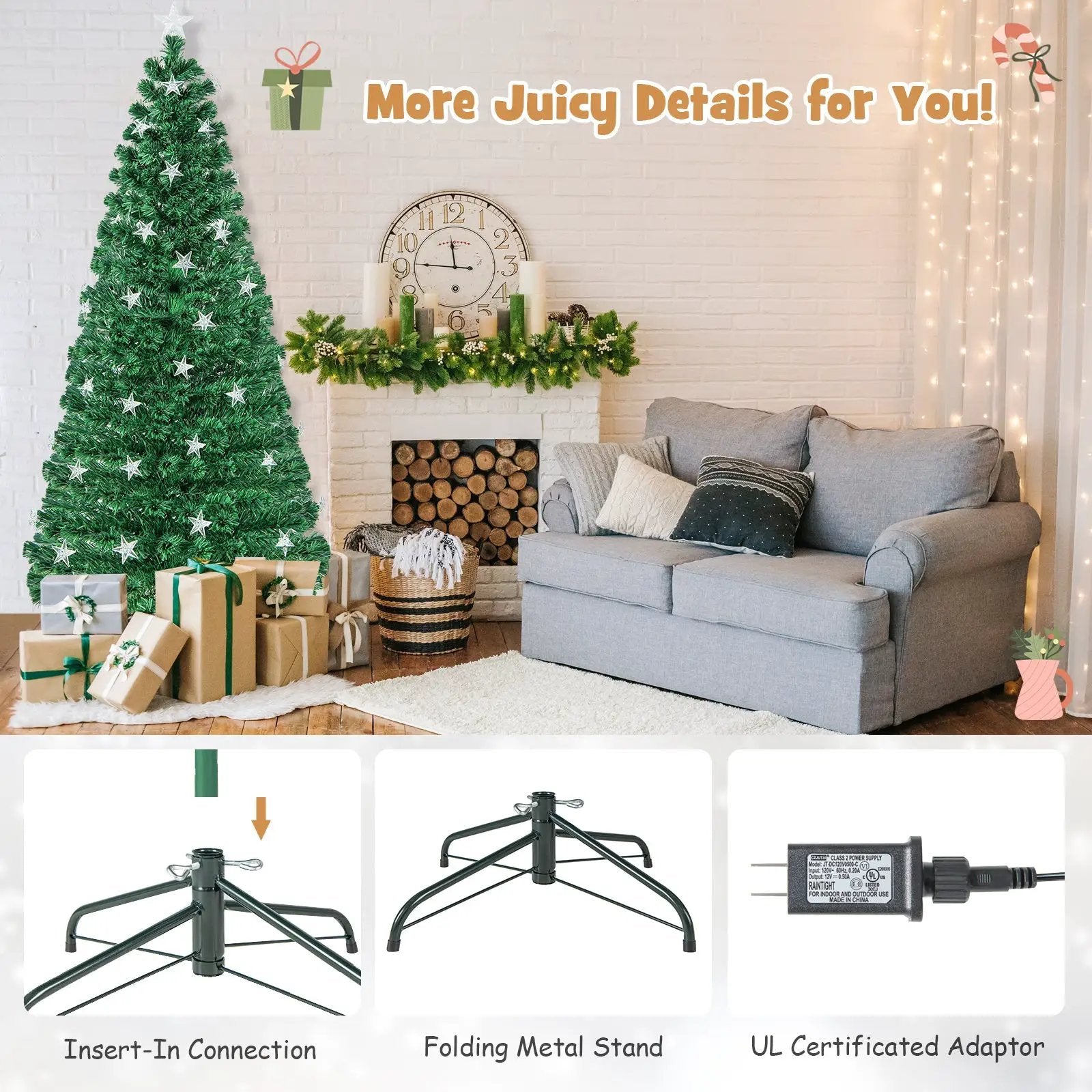 Prelit Fiber Optic Christmas Tree with Warm White Lights by DirectDeals