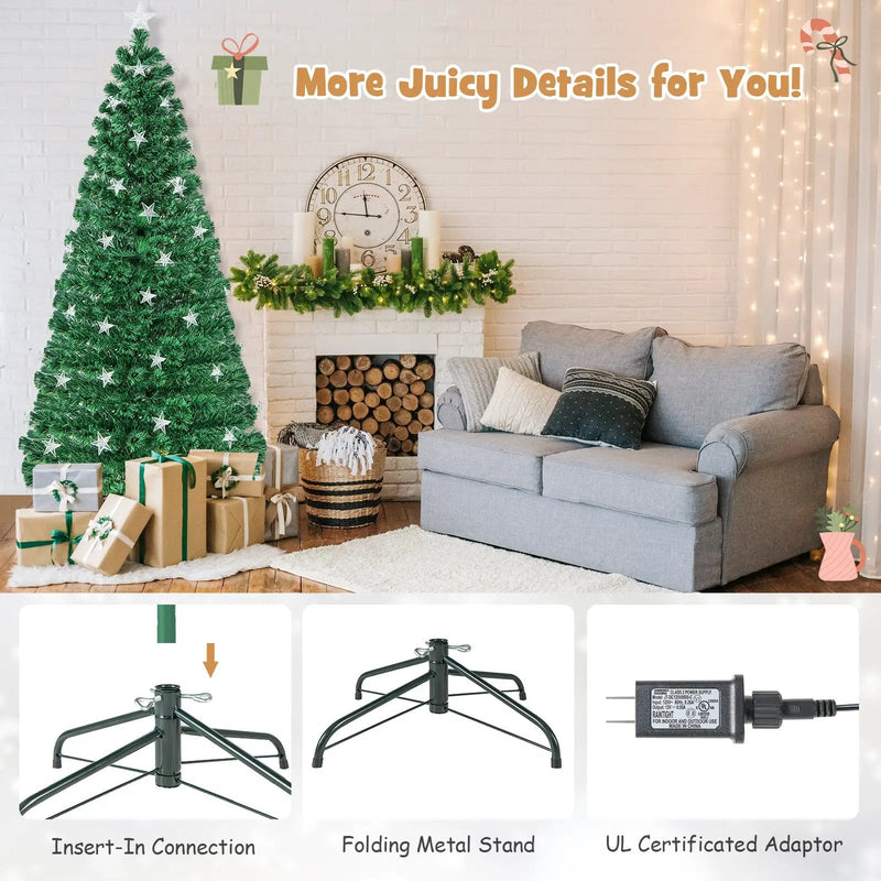 Prelit Fiber Optic Christmas Tree with Warm White Lights by DirectDeals