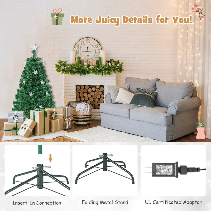 Prelit Fiber Optic Christmas Tree with Warm White Lights by DirectDeals