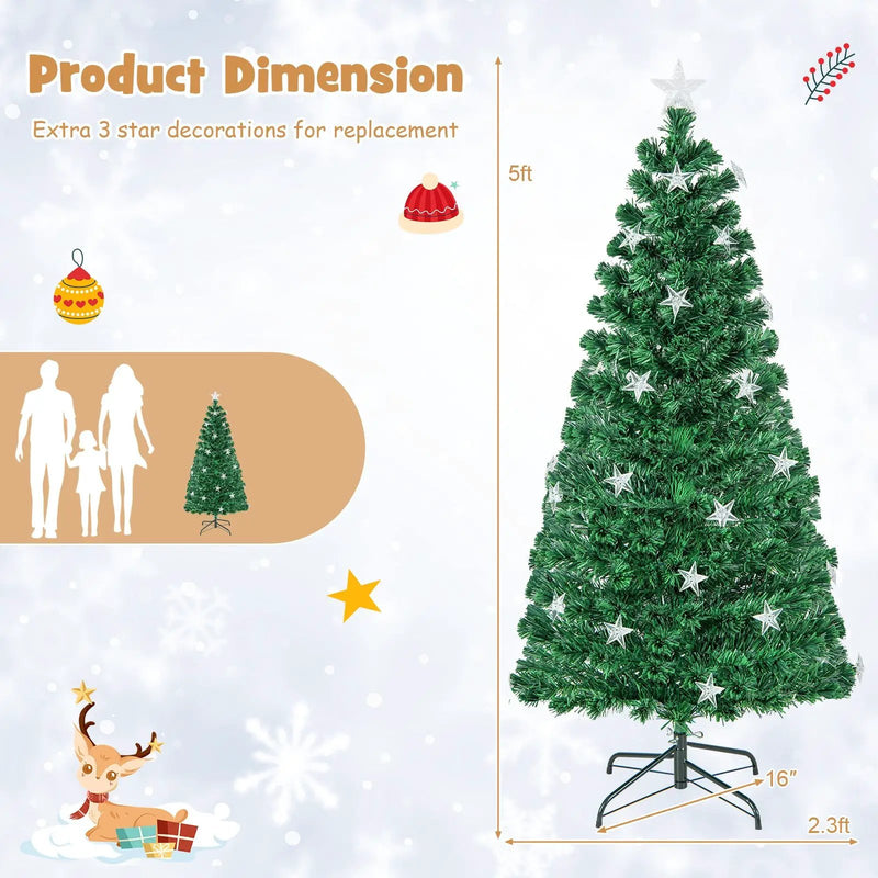 Prelit Fiber Optic Christmas Tree with Warm White Lights by DirectDeals