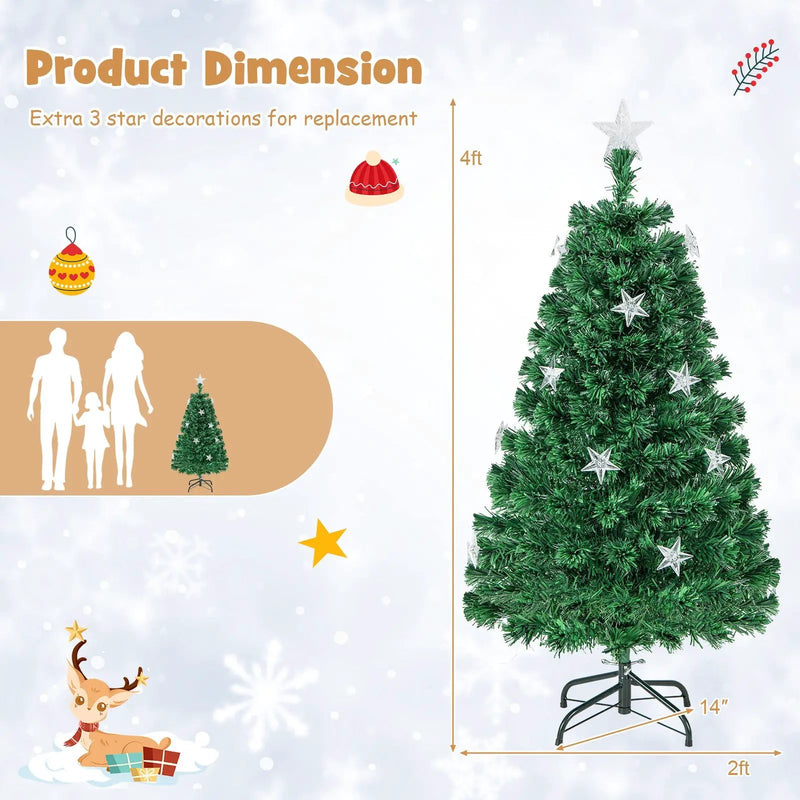 Prelit Fiber Optic Christmas Tree with Warm White Lights by DirectDeals