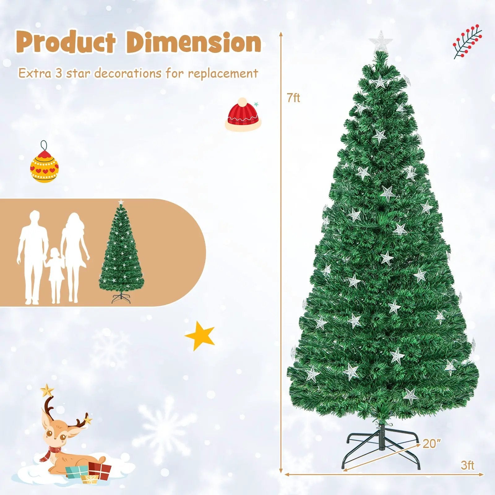 Prelit Fiber Optic Christmas Tree with Warm White Lights by DirectDeals