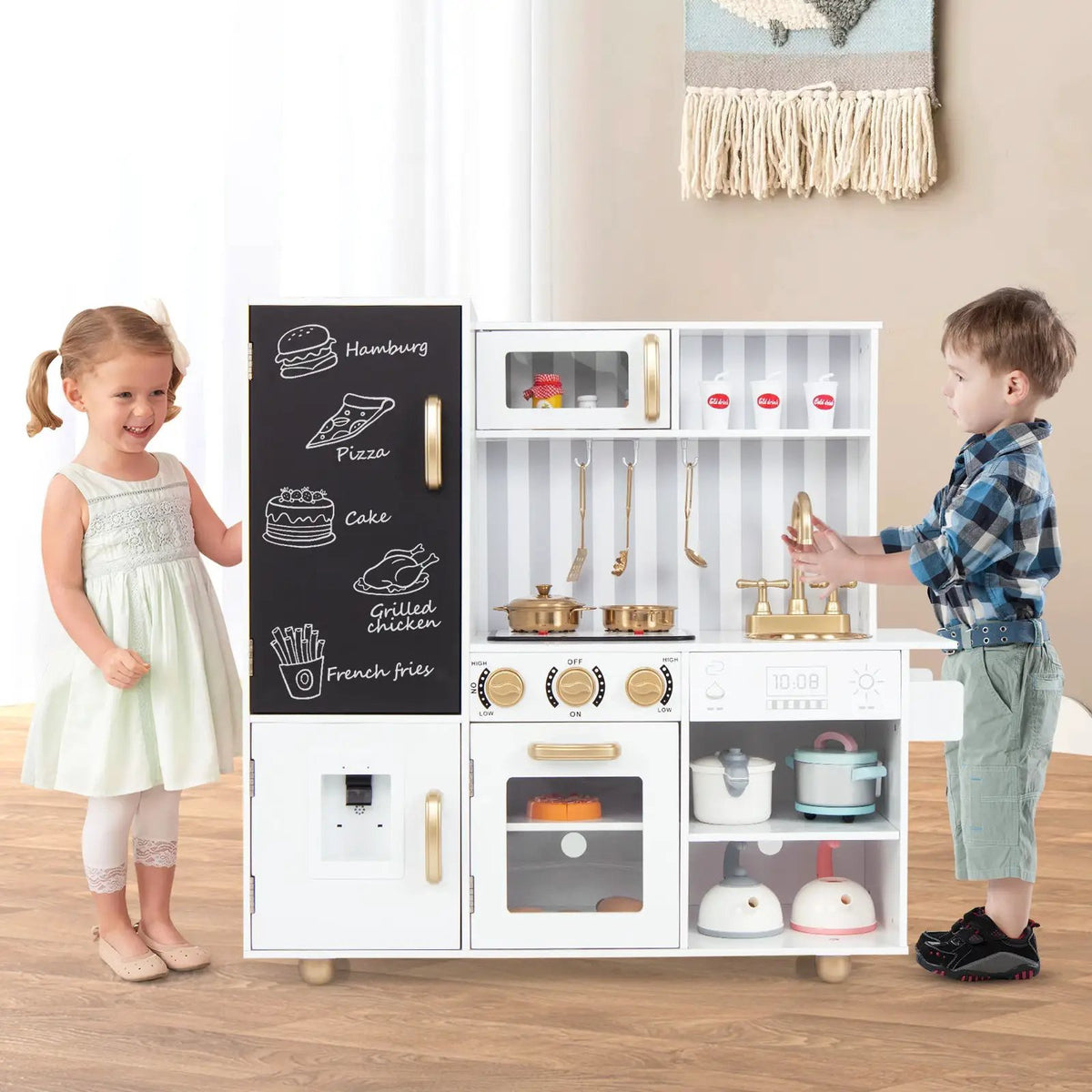 Pretend Play Kitchen for Kids with Real Sounds and Lights by DirectDeals