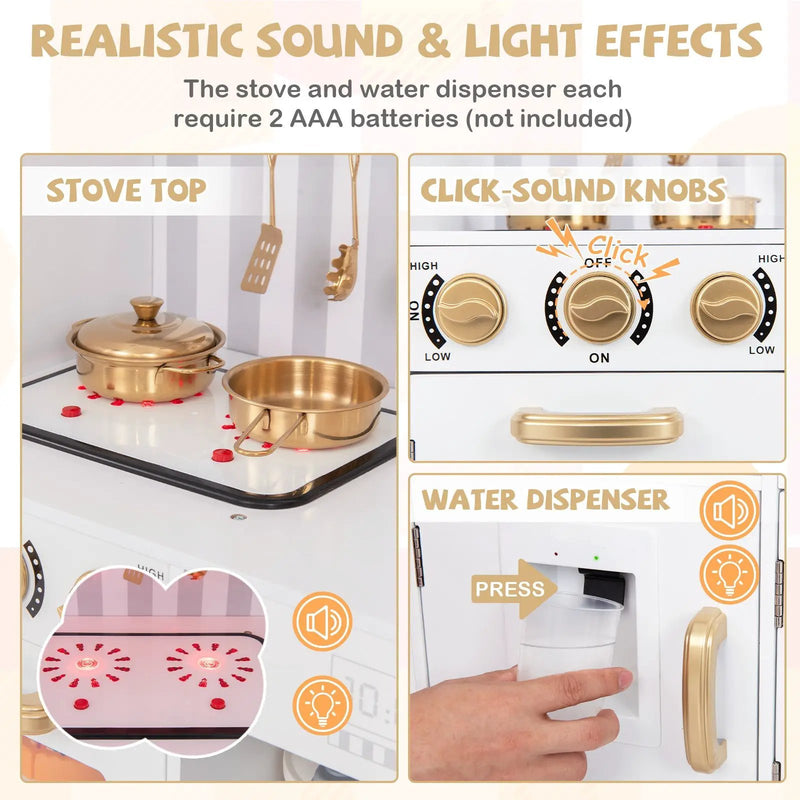 Pretend Play Kitchen for Kids with Real Sounds and Lights by DirectDeals