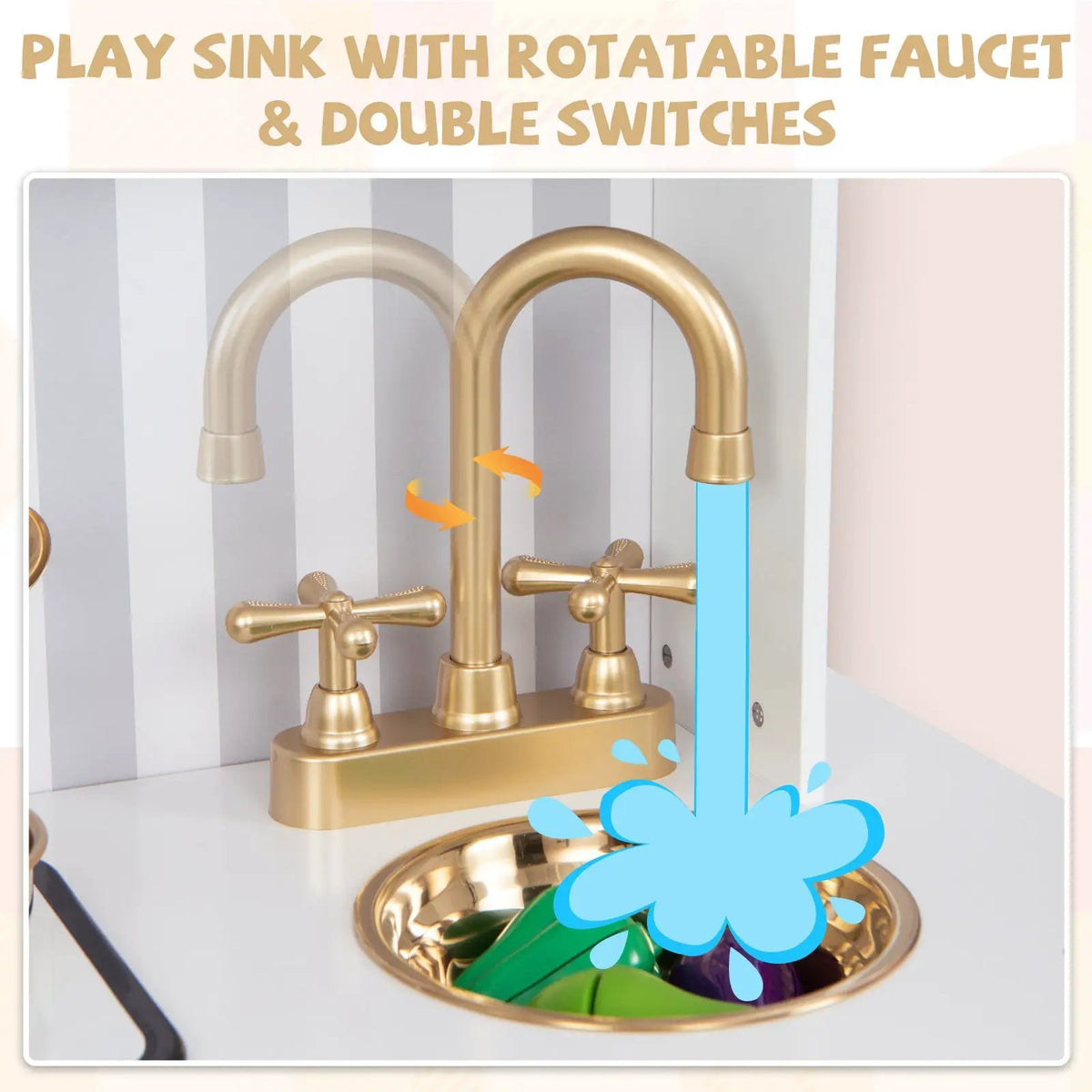 Pretend Play Kitchen for Kids with Real Sounds and Lights by DirectDeals