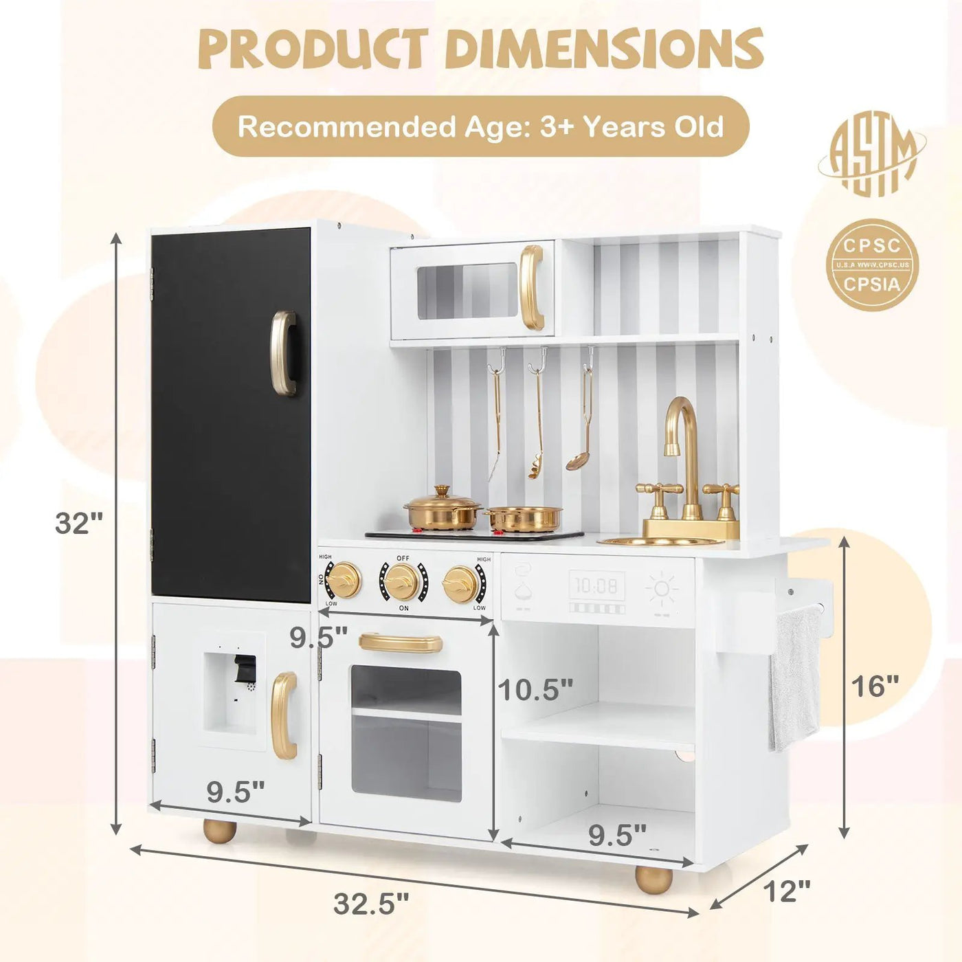 Pretend Play Kitchen for Kids with Real Sounds and Lights by DirectDeals
